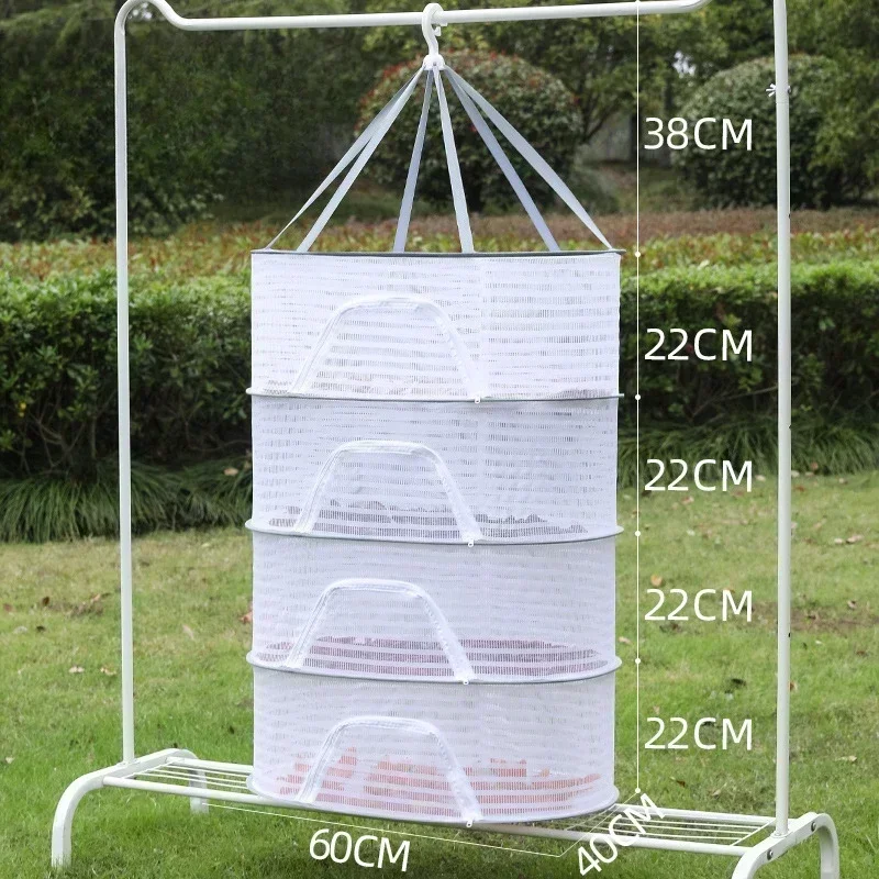 1-4 Layer Food Drying Net 40x60/70x50cm Hanging Clothes Drying Net Clothing Vegetable Fruit Herbs Cloth Dryer Cage Storage Rack