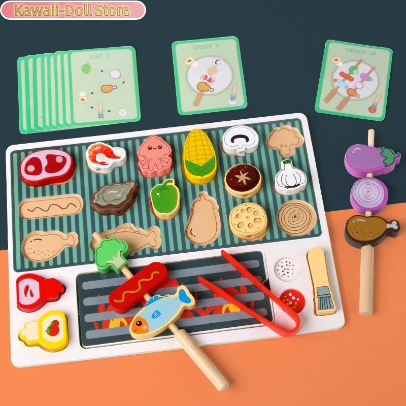 

Children's Early Education Fun Simulation Parent-child Kitchen Barbecue Grill Three-dimensional Jigsaw Puzzle Board Educational