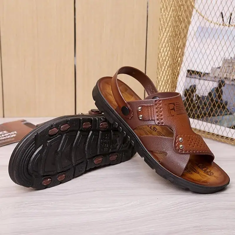 2023 New arrivel Sandals Men's Summer Peep-toe Youth Beach Shoes Dual-use Beach Slippers Non-slip Men Sandals Mens Shoes ASM72