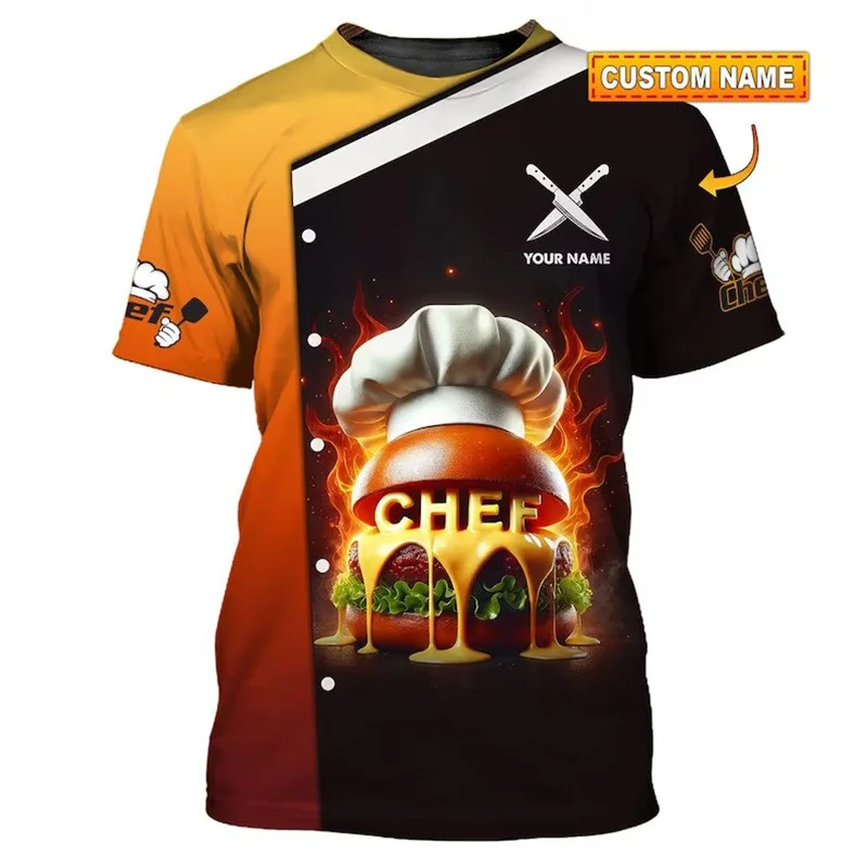 

Funny Chef Workwear Men T-shirt New Design 3D Print Graphic Fake Laple Graphic T Shirts 3D Print Personality Custom Name Tees