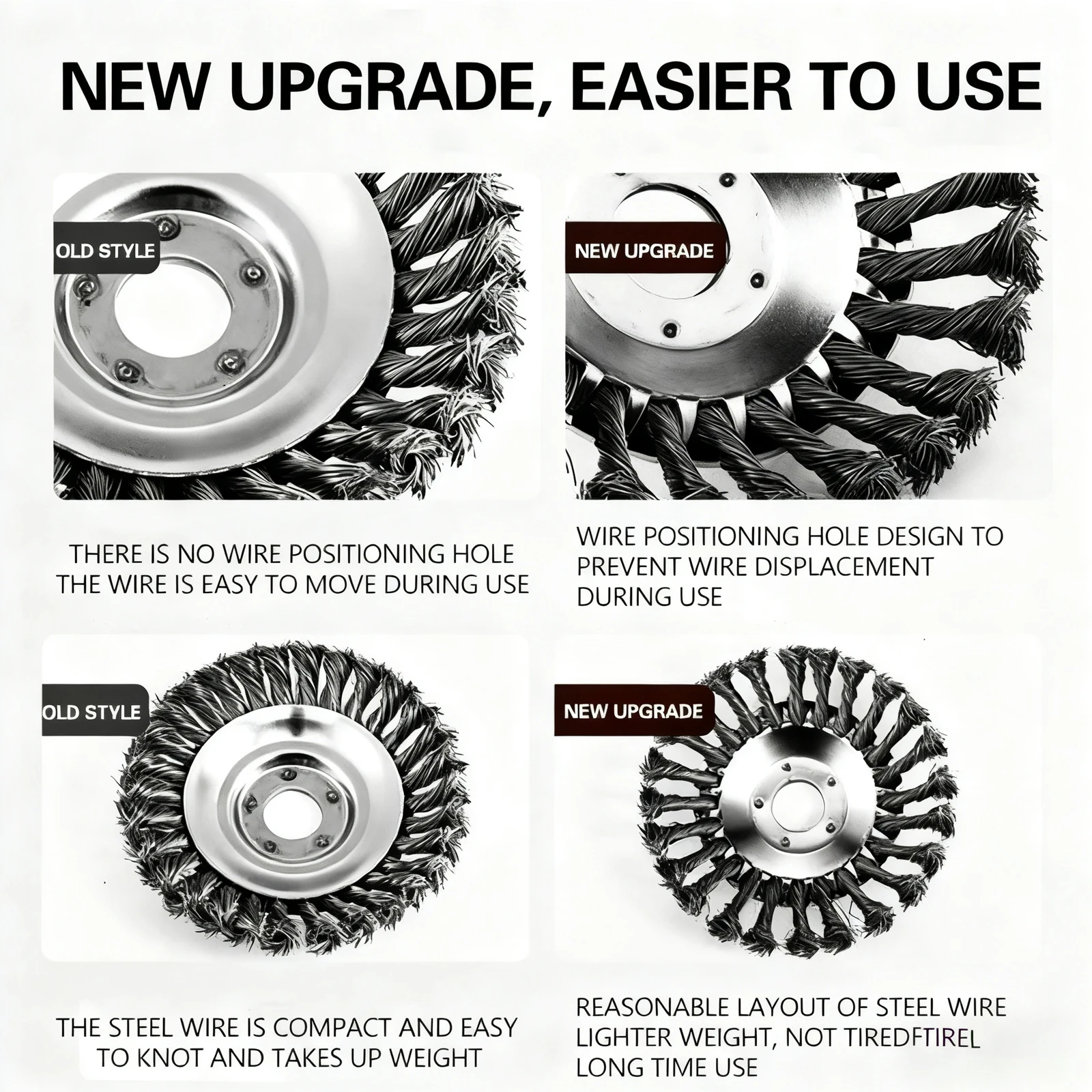 COSY Wire Weeding Wheel Brush Broom Wire Wedding Brush Head Disc U Roll Aluminium Weeds Wacker Mower Wheels