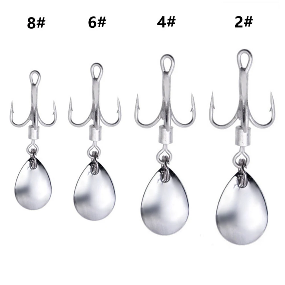 100 Uds anzuelo triple señuelo rotación de alta velocidad cucharas ruidosas lentejuelas cebo duro Spinner agua salada aparejos de Pesca de mar accesorios Pesca - imagen 3