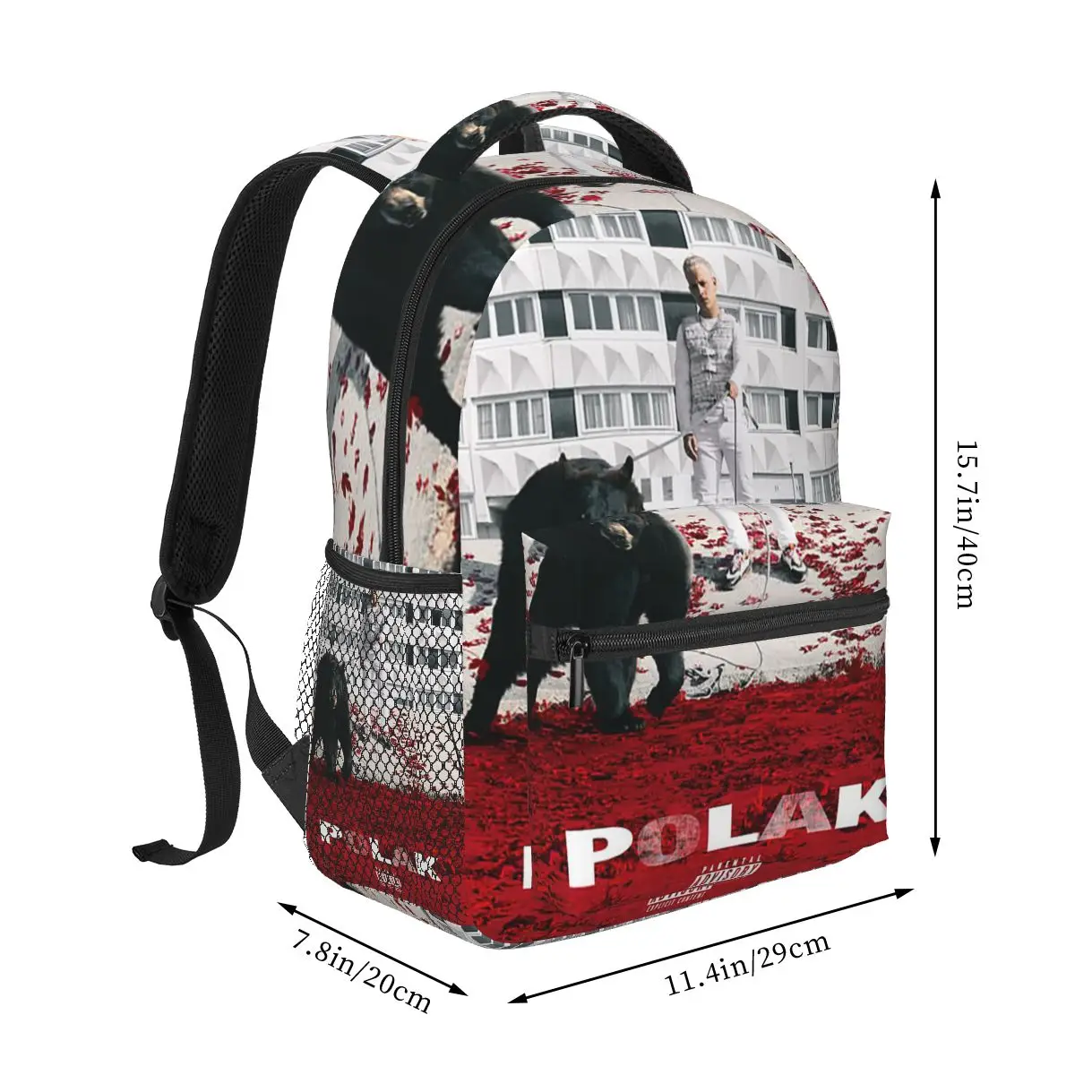Rapper Plk Polak Graphic Backpack Hot Sale Daypack Large Capacity Boys Girls BookBag School Bag Shoulder Bags for Men Women