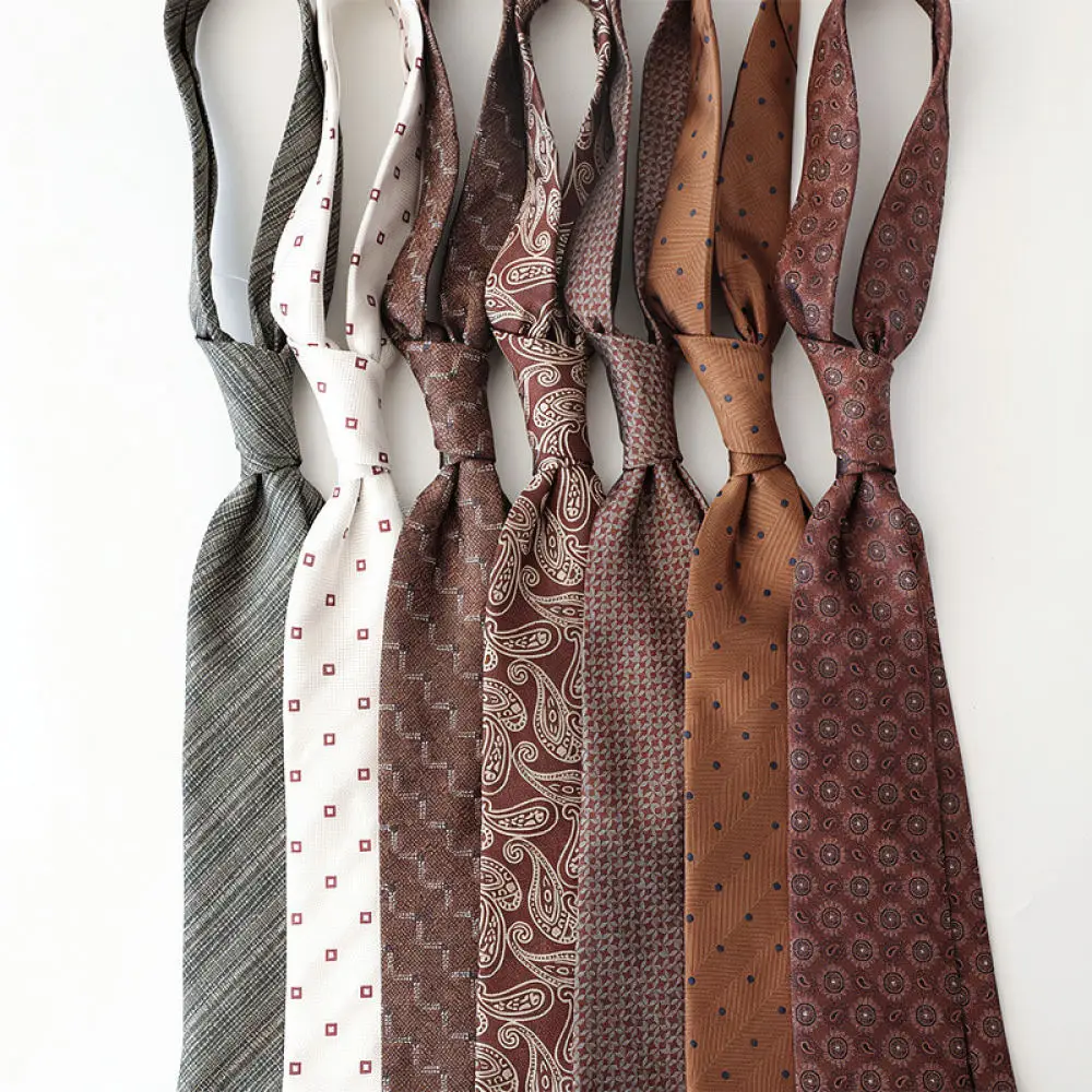 Slim Mens Business Necktie 8cm Classic Formal Accessory Polyester Jacquard Pattern Modern Style For Professional Daily Suit