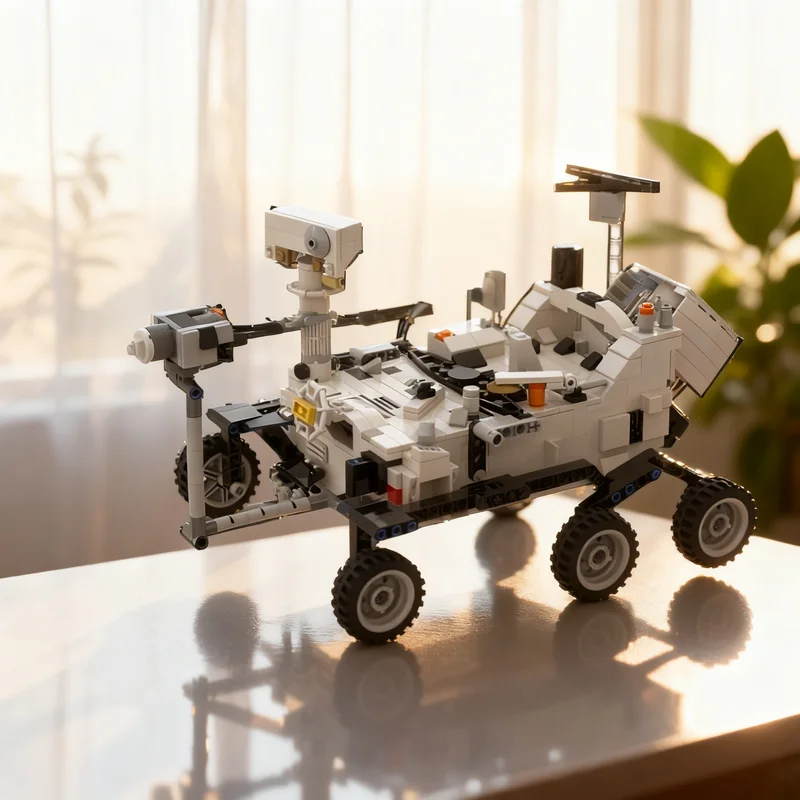 670PCS MOC Planetary Exploration Rover Model Interstellar Futuristic Detailed Construction Brick Exhibit Collectible Toy Gift
