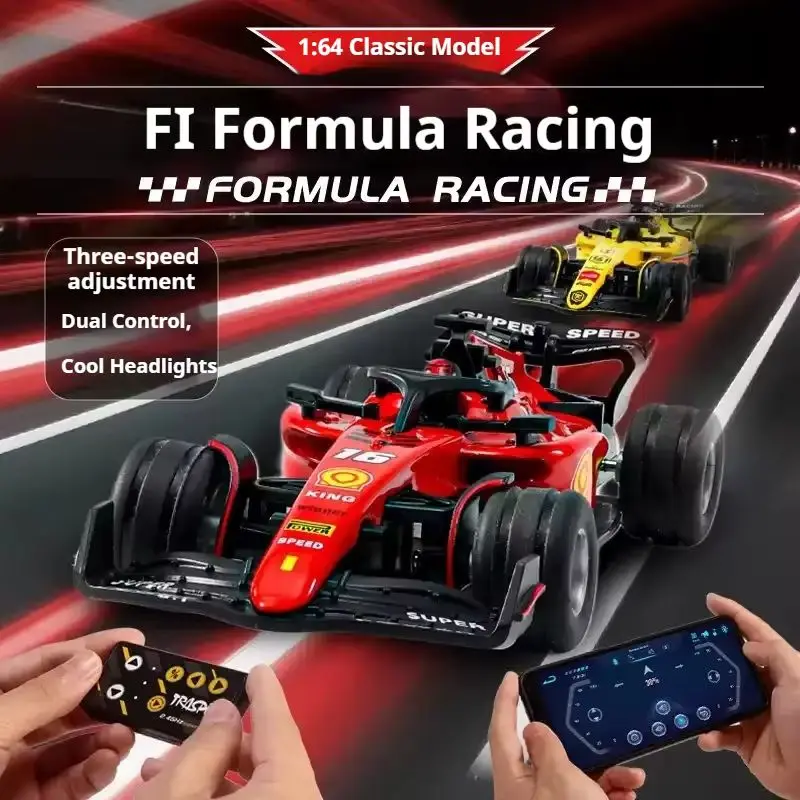 2025 nouvelle voiture Rc échelle 1:64 Mini modèle en alliage formule d'éclairage réglable course à grande vitesse télécommande voiture jouet pour les enfants