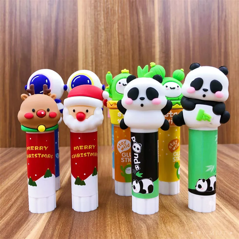 24 pcs/lot Kawaii Panda Dinosaur Solid Glue Guns Sticks DIY Tools Student Handmade Office School Supplies