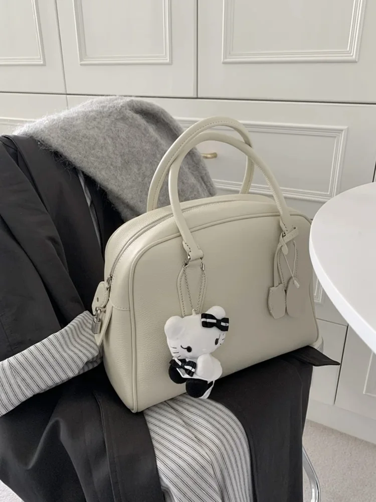 

Leather Large Capaci Tote Bag Women's 2025 New Commuter Handbag Diagonal Boston Bag Casual Simple Sle ex Daily Use