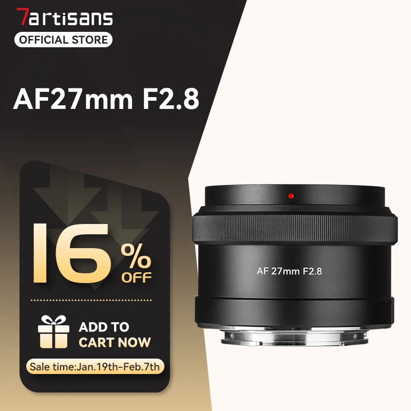 7artisans AF 27mm F2.8 APS-C Auto Focus STM Prime Lens For Sony E-Mount Mirrorless Cameras  ZVE10 A6300 A6400 A6500 A6600 NEX-3