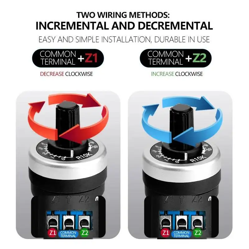 Potentiometer Knob Switch 4.7 10k 500k Waterproof Frequency Converter Speed Control Box Power Control