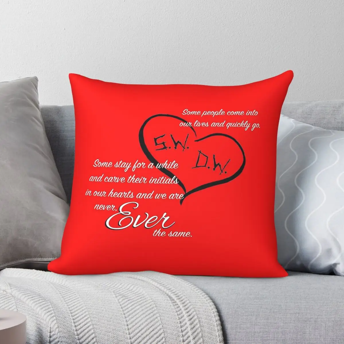 Supernatural Sam And Dean's Initials Square Pillowcase Polyester Linen Velvet Pattern Zip Decor Car Cushion Cover 45x45