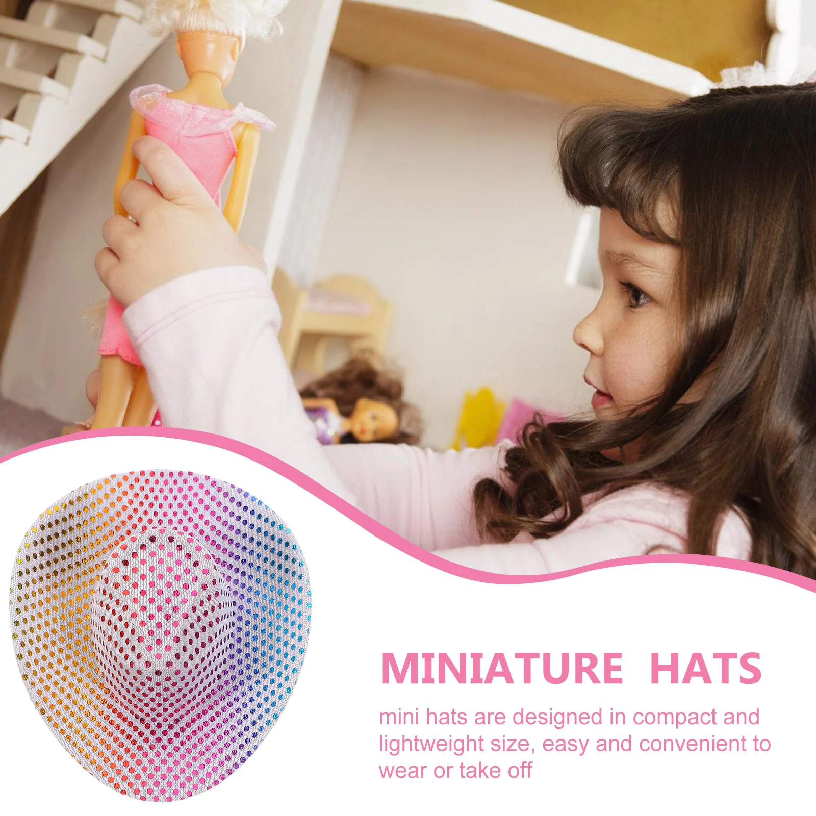 Mini chapeaux Disco de Cowgirl occidentale, 6 pièces, chapeaux miniatures pour projets de bricolage, accessoires de décoration de fête Cool à la mode