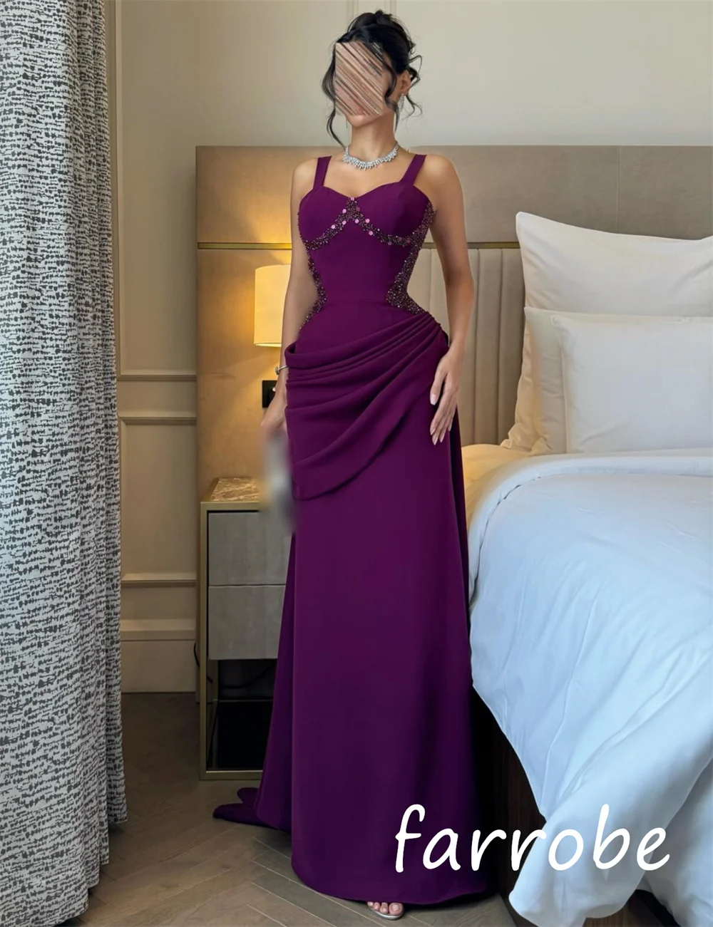 Vestidos largos de novia con pliegues y lentejuelas, Jersey elegante personalizado a la moda, clásico para ocasiones a medida