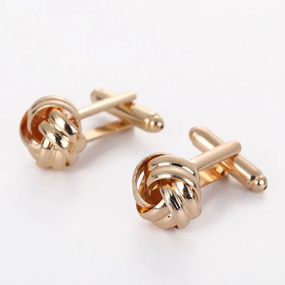 Novelty Luxury Alloy Alloy Cufflinks Gold Silver Black Shirt Suit Cuff Links Elegant Style Knot Men