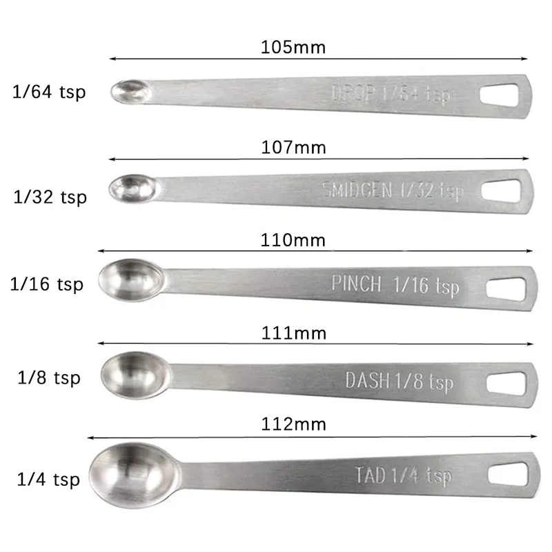Stainless Steel Mini Measuring Spoon with Graduations Kitchen Salt Seasoning Spoon for Baking Tools Cooking Measuring Set