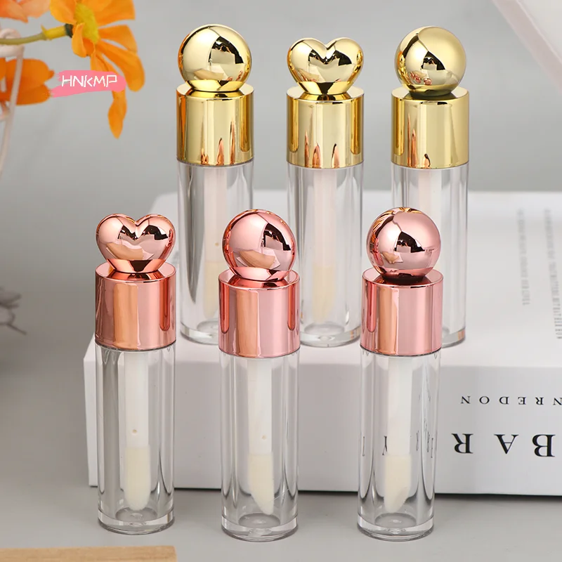 5ml gegalvaniseerde lipglossbuis met grote borstelkop transparant roze goud zilver dikke staaf lege fles voor lippencontainer