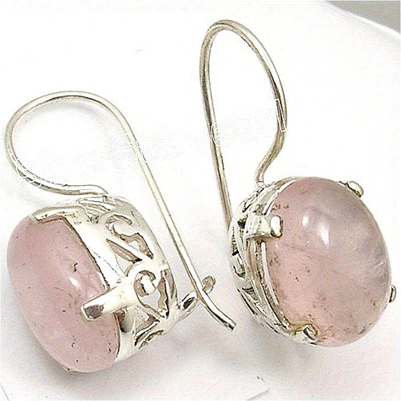 Elegante, romantische, ovale, rosafarbene, silberfarbene, plattierte Anhänger-Ohrringe mit synthetischem Opal, Damenmode, Charme, Hochzeitstag, Schmuck, Geschenk
