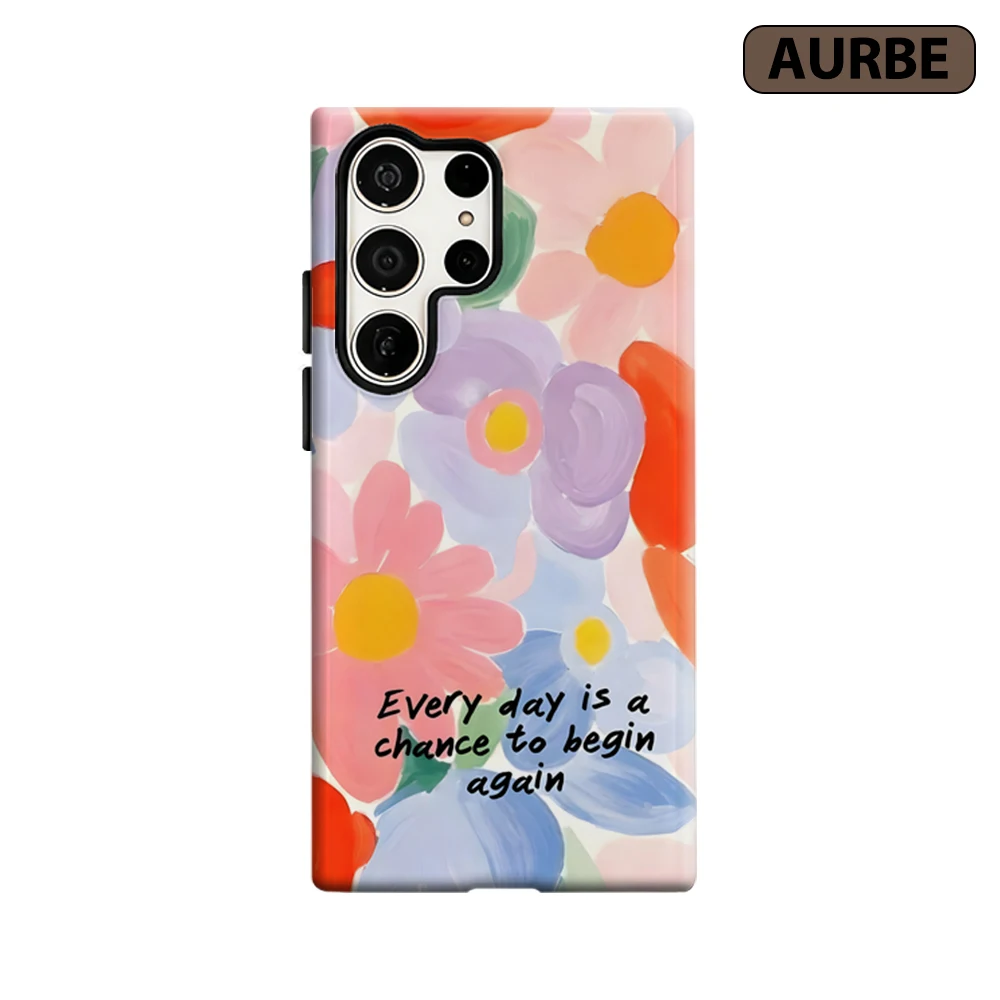 Fresh Start Blooms Phone Case for Samsung Galaxy S26 S25 Ultra S24 S23 Ultra Plus Shockproof Double Layer Tough Back Cover