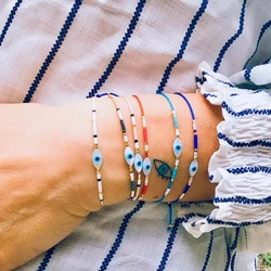 KKBEAD Shell Evil Eye Bracelet Jewelry for Women Miyuki Seed Beads Dainty Simple Bracelets Pulseras Mujer Moda Jewellery