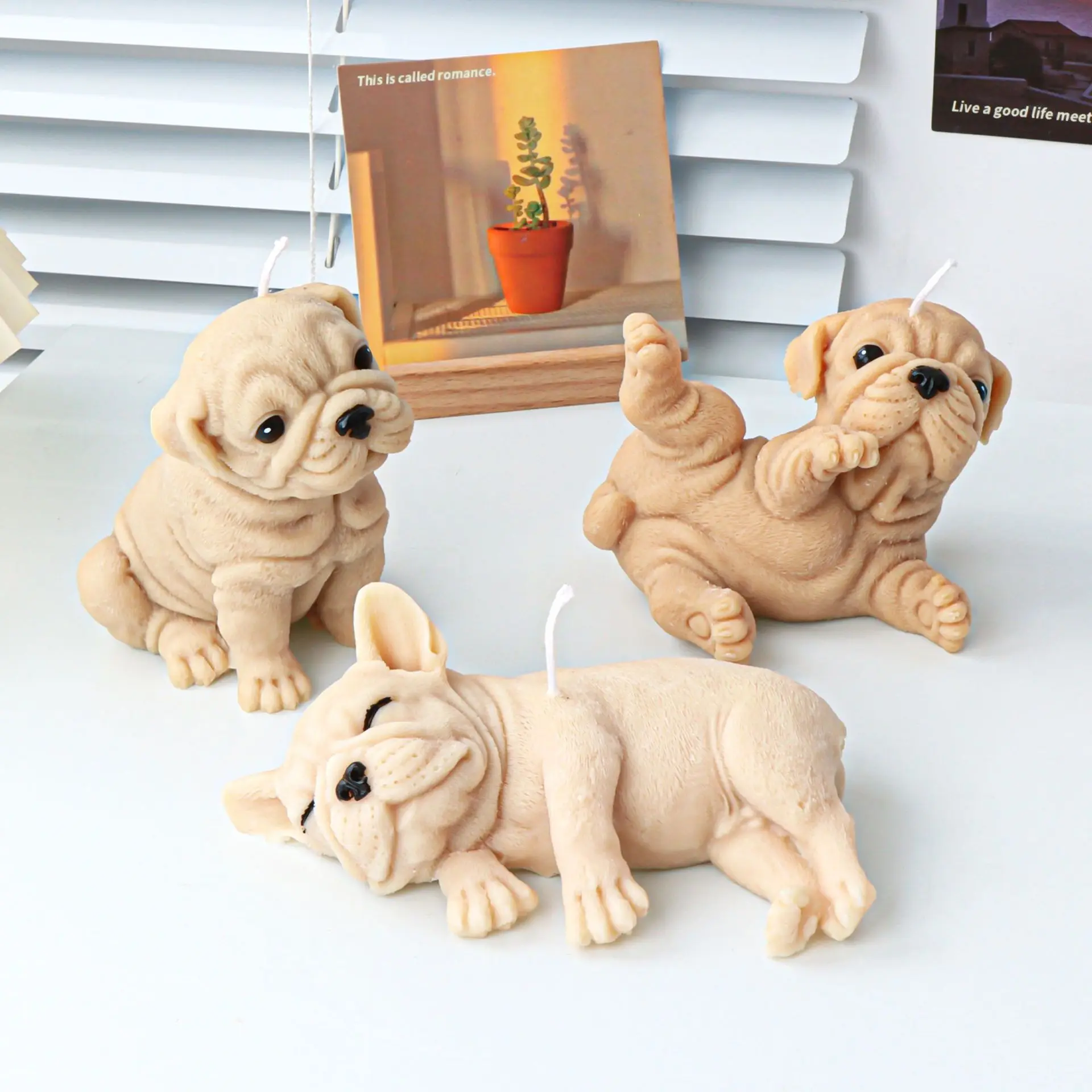 3D Cute Sharpie Dog Candle Silicone Mold Animal shar pei Dog Sharpie Dog Cake Chocolate Silicone Mold Home Decor Christmas Gift