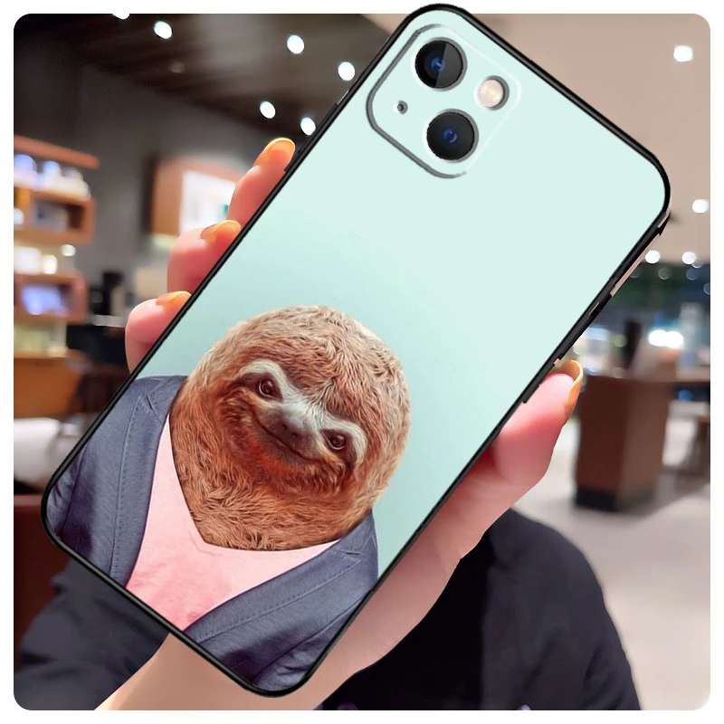 Funny Sloth Case For iPhone 16 14 15 Pro Max 12 13 Mini 11 15 Pro Max Plus X XS Max XR Phone Cover