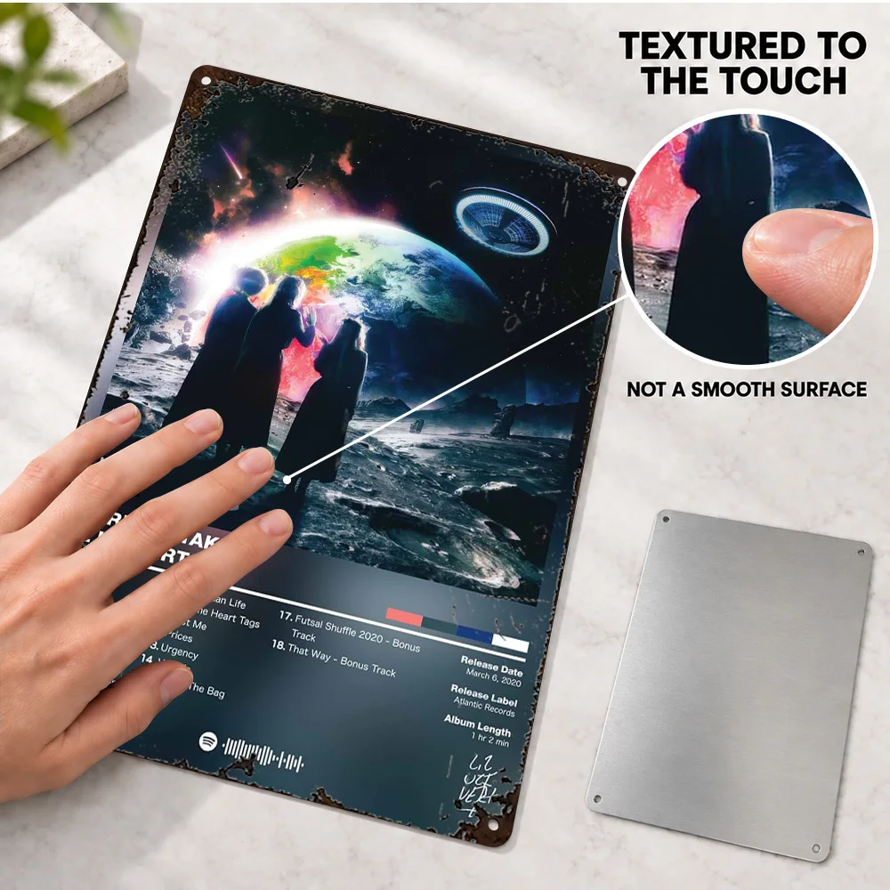 Lil Uzi Vert Eternal Atake Aluminum Poster Personalized Metal Sign Album Cover Design Wall Art For Bedroom Record Collector Gift