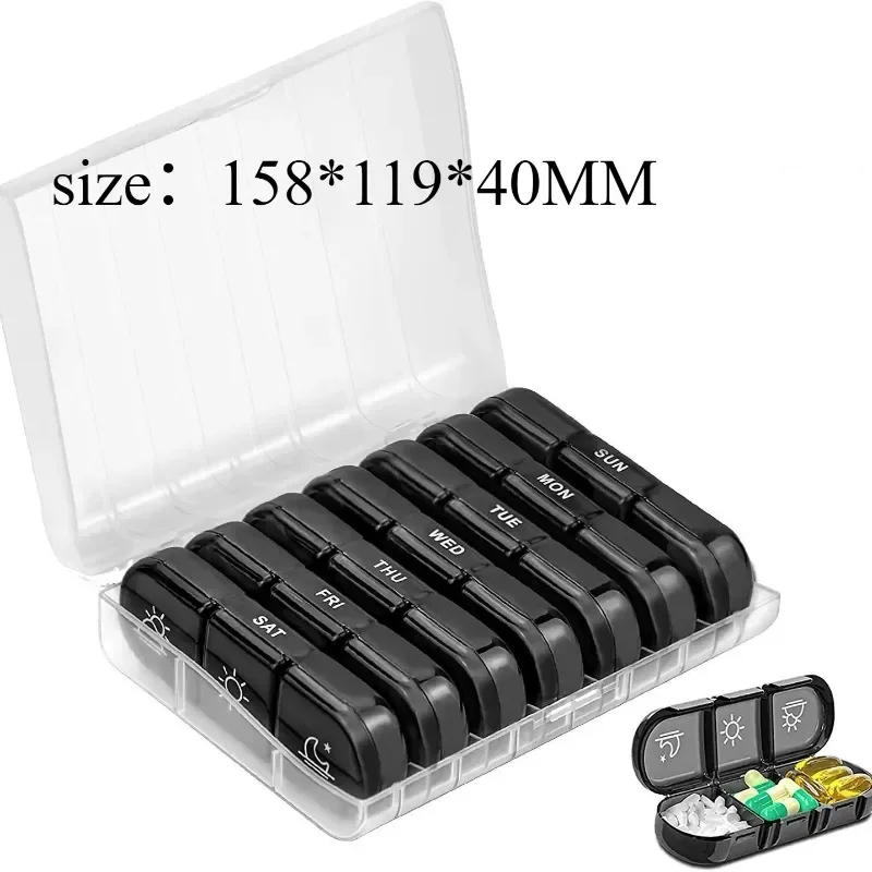 Storage Medicine Box 21-grid Rainbow Medicine Box, Seven Days A Week 21-grid Medicine Box Classification Box Portable image 6