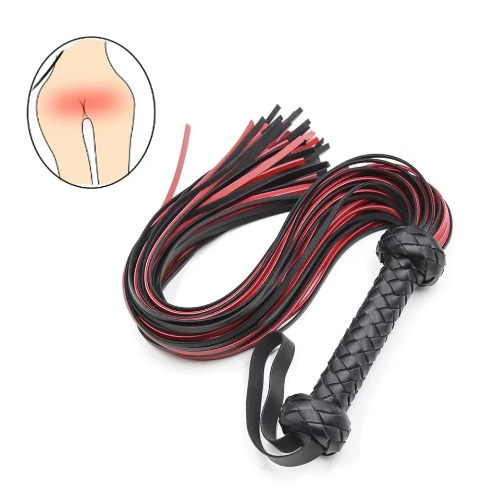 Largo 70CM negro cuero genuino látigo carreras montar cultivo fiesta Flogger reina látigo para sexo caballo Bdsm juguetes sexuales para mujer hombres