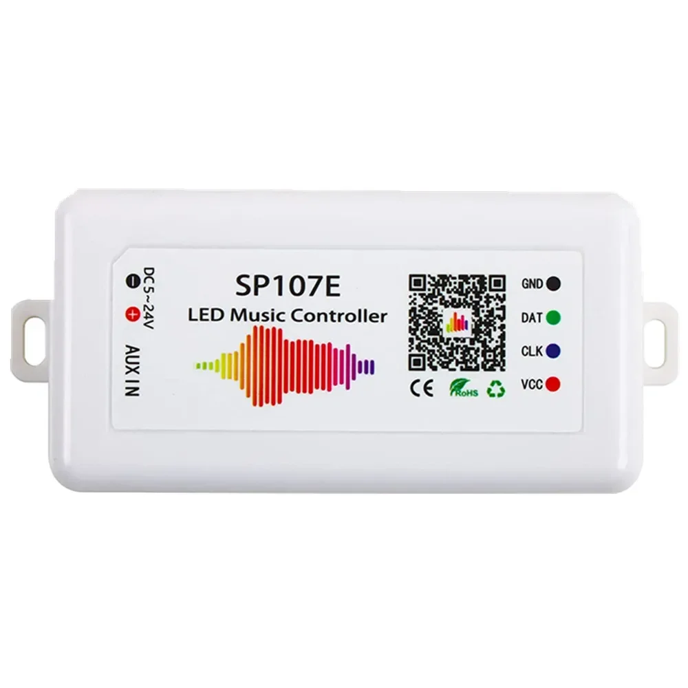 SP107E Bluetooth-compatible LED Music Controller Full Color Pixel IC Controllers by Smart Phone APP for WS2812B SK6812  Strip