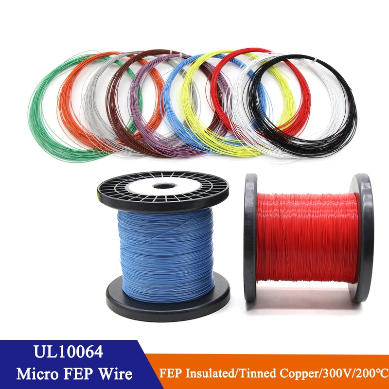 

UL10064 FEP Wire 36/34/32/30/28/26AWG PTFE Plastic Ultra Fine Micro Litz Wires Solder With High Conductivity DIY Copper Cable