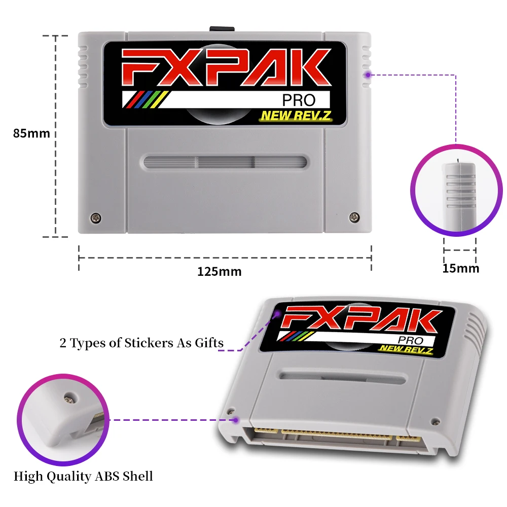 أحدث KY Ultimate Rev. Z لخرطوشة FXPAK Pro لوحدة تحكم ألعاب الفيديو SNES/SFC 16 بت مع بطاقة SD 16G وشريحة Cyclone IV