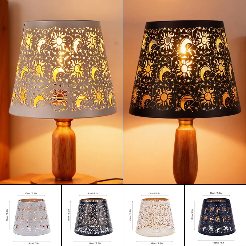 Recessed design Lamp Shade Black Tree Shadow Lamp Cover Hollow Out For Bedroom Living Room Table Floor Lighting