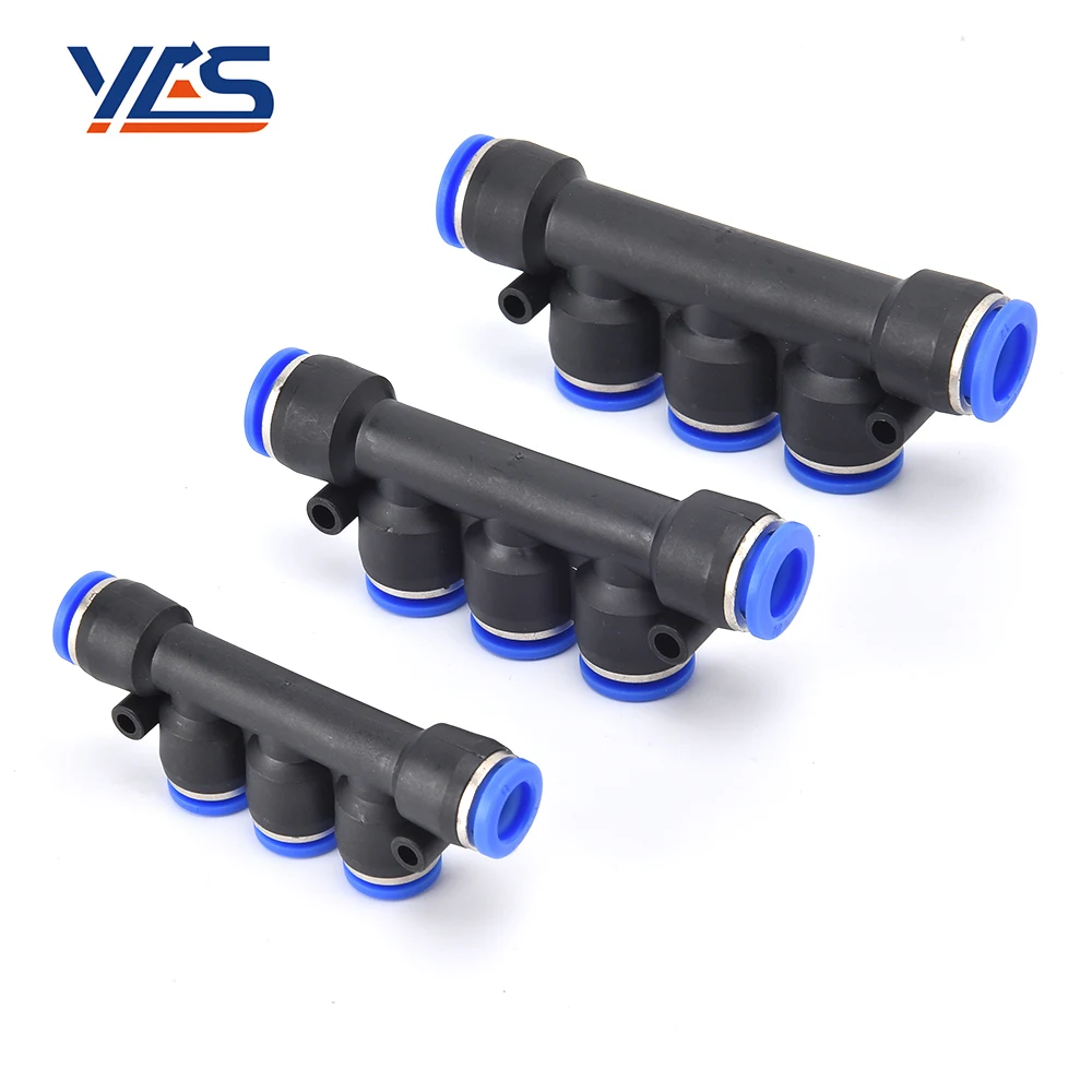 PK Multiple Pneumatic Connector Plastic Fittings Pneumatic Pipe Push In Fitting 5 Way pneumatic quick coupling PK-4 PK-6 PK-8