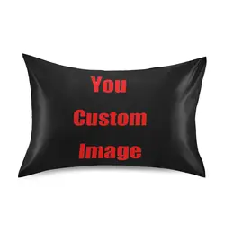 ALAZA Emulation Silk Satin Pillowcase Comfortable Pillow Cover Custom Image Pillowcase For Bed Throw Single Pillow Covers