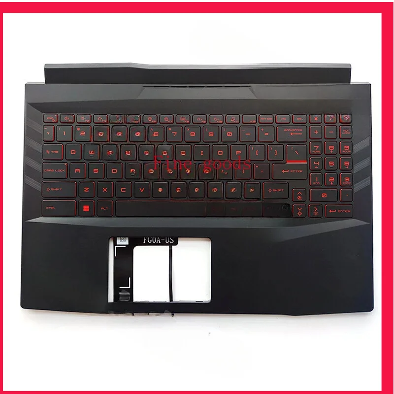 New For MSI GL66 MS-1581 82 83 Upper Case Palmrest Cover Red Backlit Keyboard