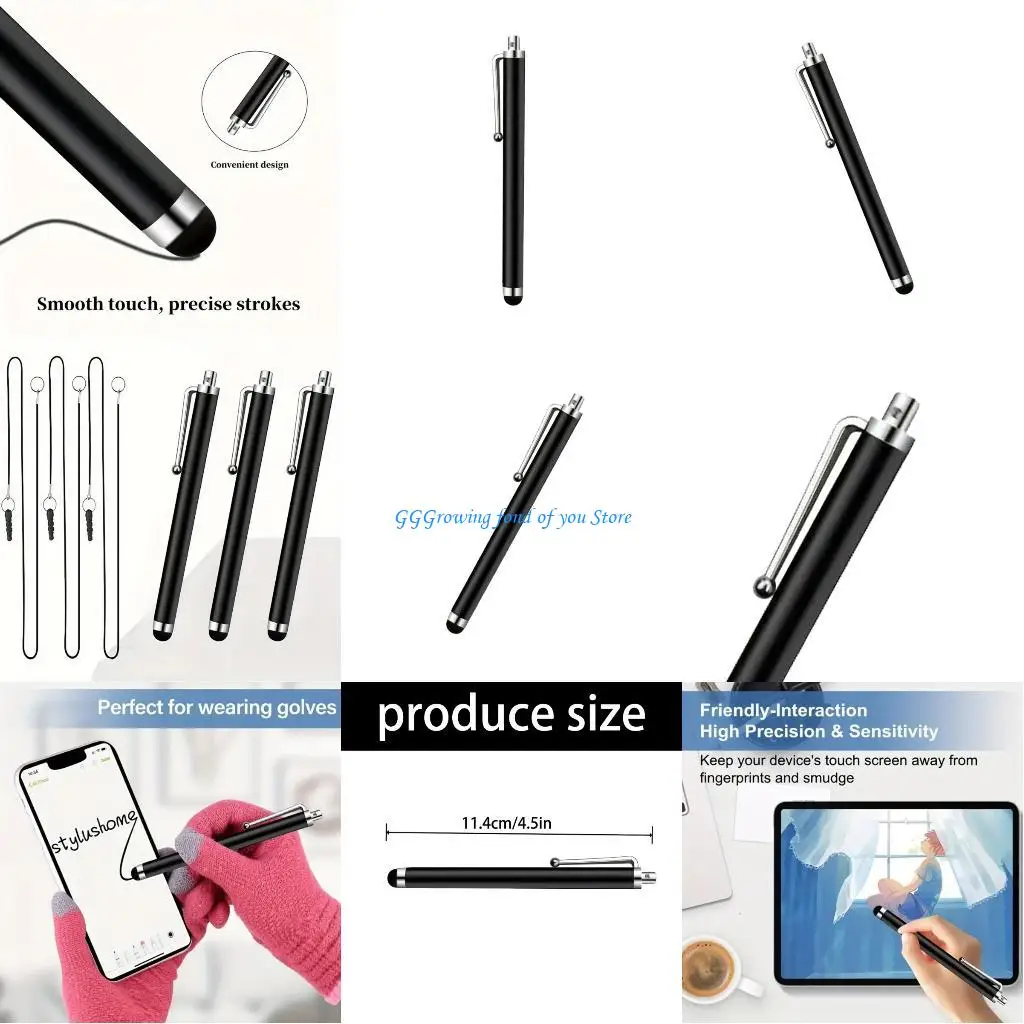 

H9EB Portable Accessories Tablet Phone Soft Silicone Tip Touchable Screen Pen Capacitive Styluses Drawing Pen Replacement