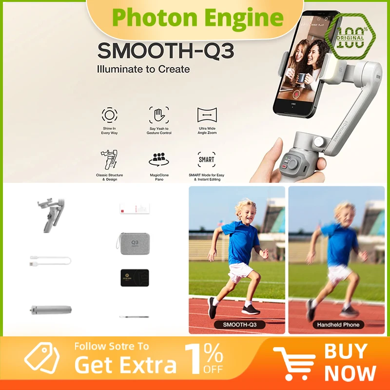 

ZHIYUN SMOOTH Q3 Gimbal Смартфон 3-осевой телефон Подвесы Портативный стабилизатор для iPhone 14 pro max/Xiaomi/Huawei