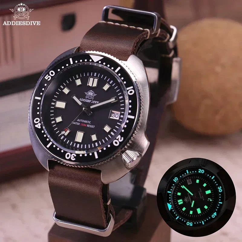 Addiesdive MY-H8 ساعة رجالية فاخرة موضة غواص NH35 حركة أوتوماتيكية ميكانيكية ياقوت كريستال 20ATM مقاوم للماء C3 مضيئة
