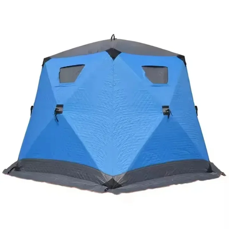 Winter Outdoor Oxford Fabric Square Ice Fishing Tent Windproof 3-4 Person Camping Tent