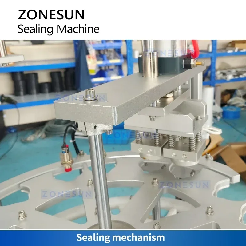 Zonesun Sigillatrice automatica per lattine Sigillatrice per fogli di alluminio Macchina per sigillare contenitori per trucioli impilabili ZS-YFM1