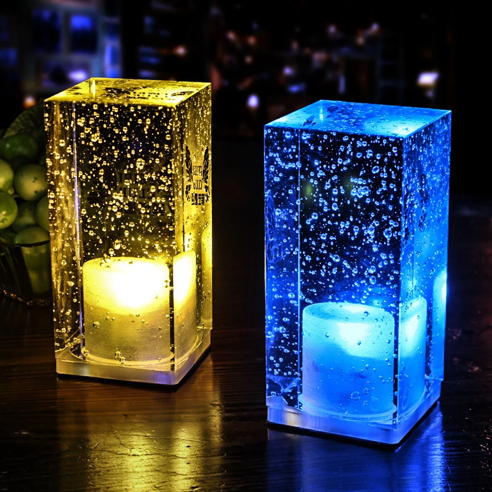 

Bar decorative table lamp led rechargeable crystal lamp creative personality restaurant KTV ambient light bedside night light