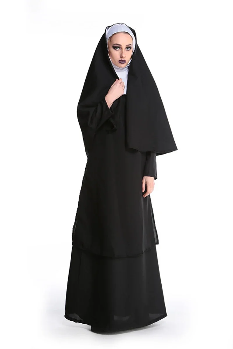 Disfraz de monja para hombre y mujer, disfraz de sacerdote cristiano misionero, Jesús, Cosplay