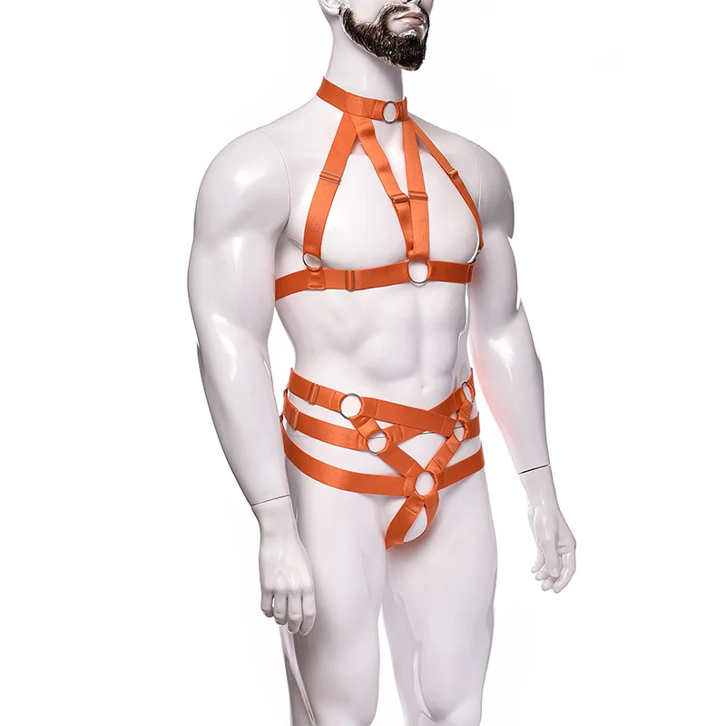 Man เปิดหน้าอก Top Body Harness กรง Jockstraps สายรัดชุดชั้นในด้านล่างกางเกงเซ็กซี่อุปกรณ์เสริมหนุ่มหุ่นล่ำ 'S Club ชุดชั้นใน