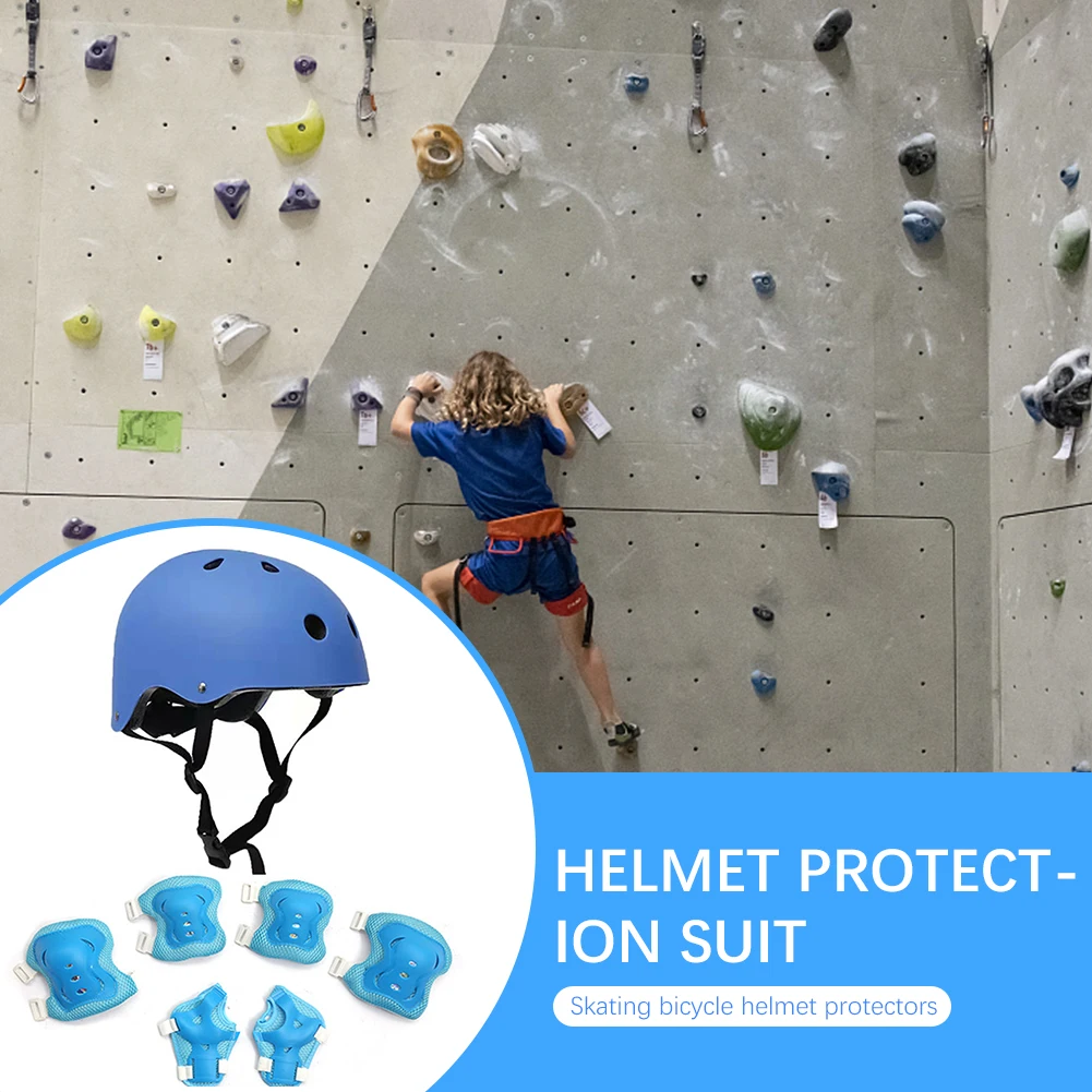 حماية ركوب الدراجات للأطفال، وسادات حماية للركبة مع خوذة ركوب الخيل، واقيات المعصم الممتصة للصدمات 7 في 1، إكسسوارات رياضية #3