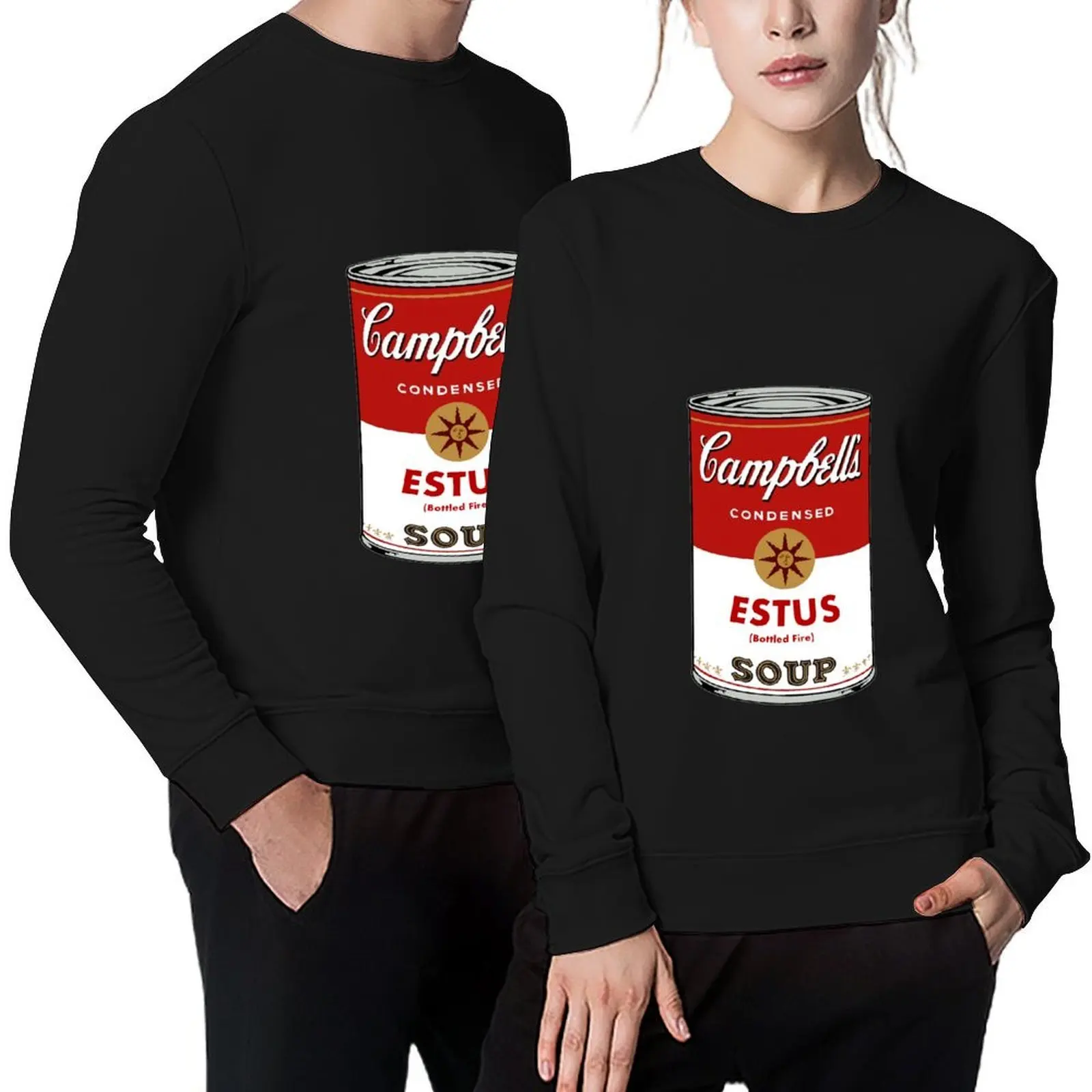 

Estus Soup Can Pullover men's sweat-shirt men's clothing anime clothes mens clothing pullover
