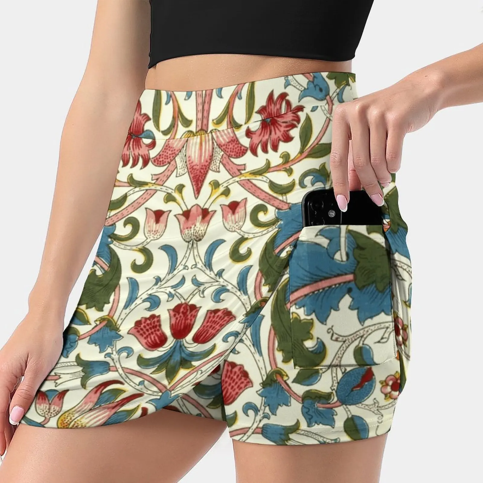 William Morris Lodden Women's skirt Aesthetic skirts New Fashion Short Skirts William Morris Morris Vintage Victorian Vintage