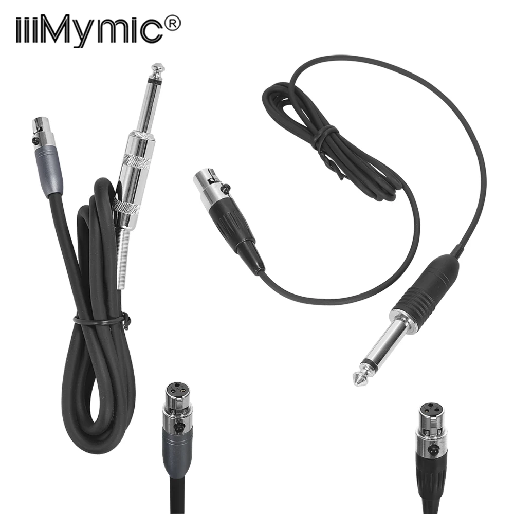 Iiimymic Guitar Bass Cable Instrument Mini 3Pin XLR TA3F to 1/4 6.5mm 6.35mm for AKG Samson Bodypack Transmitter