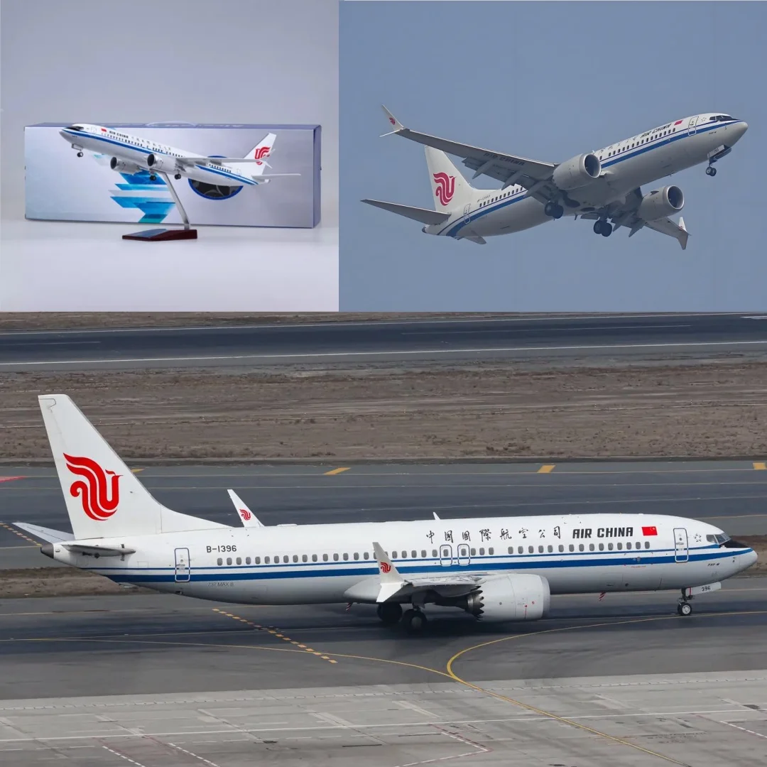 

B737max Air China 47cm 1/85 Scale Aircraft Assembly Model Plane Toy Diecast Resin With Lights & Stand Aviation Birthday Gifts