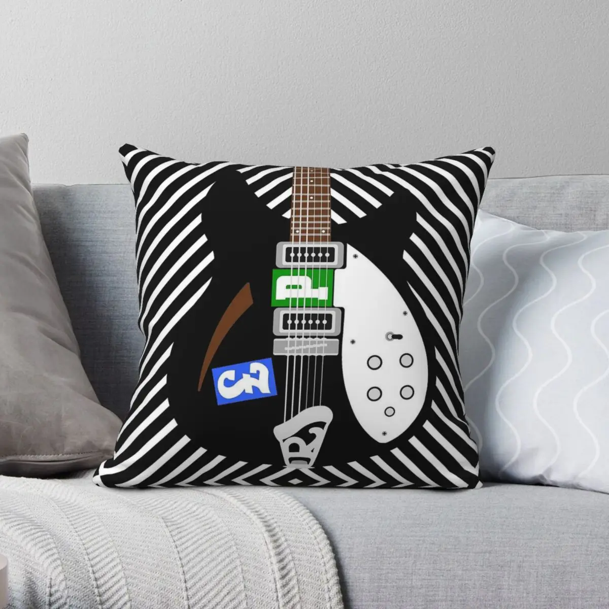 Paul Weller Jam Rickenbacker Guitars Pillowcase Polyester Linen Velvet Pattern Zip Decorative Pillow Case Sofa Cushion Case