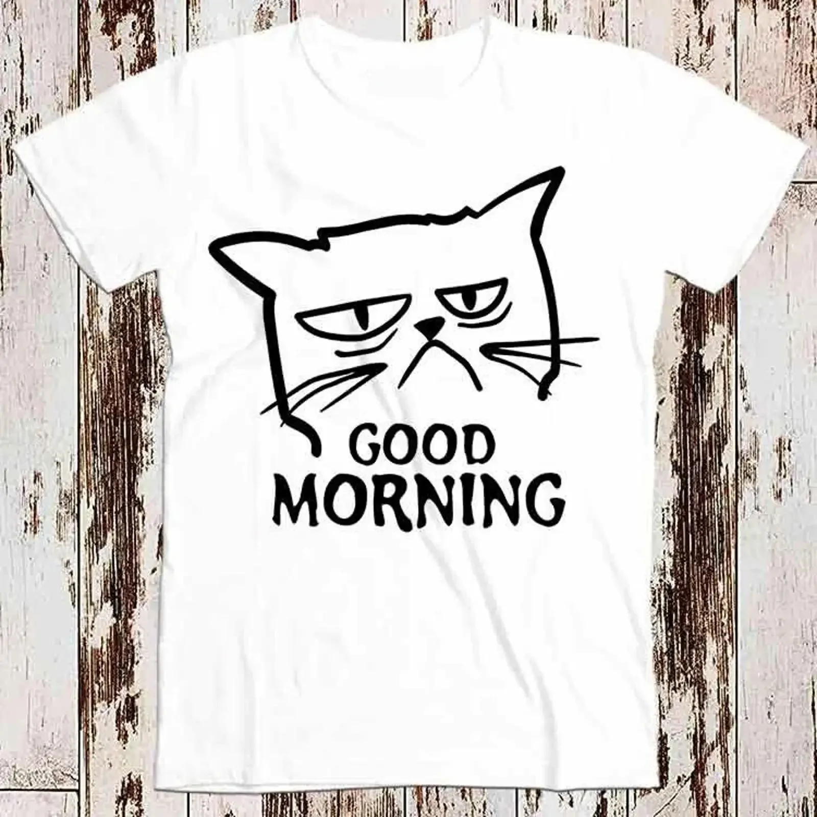 T Shirt Unbeeindruckt Katze Guten Morgen Kätzchen Miau Haustier 8662 vintage Washed Top For Everyday Wear Comfortable Unisex